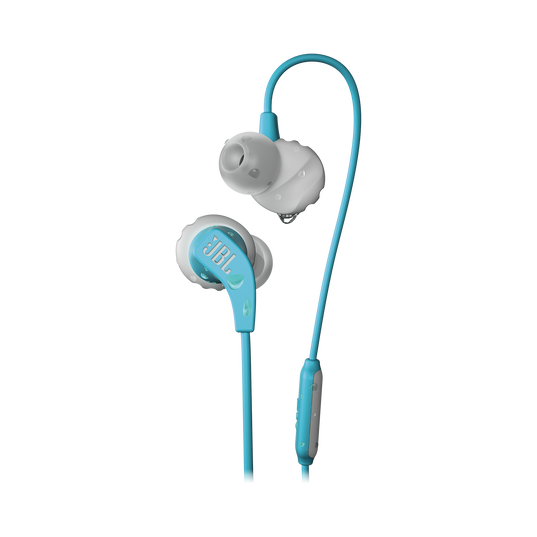 JBL Endurance RUN - Teal - Sweatproof Wired Sport In-Ear Headphones - Hero