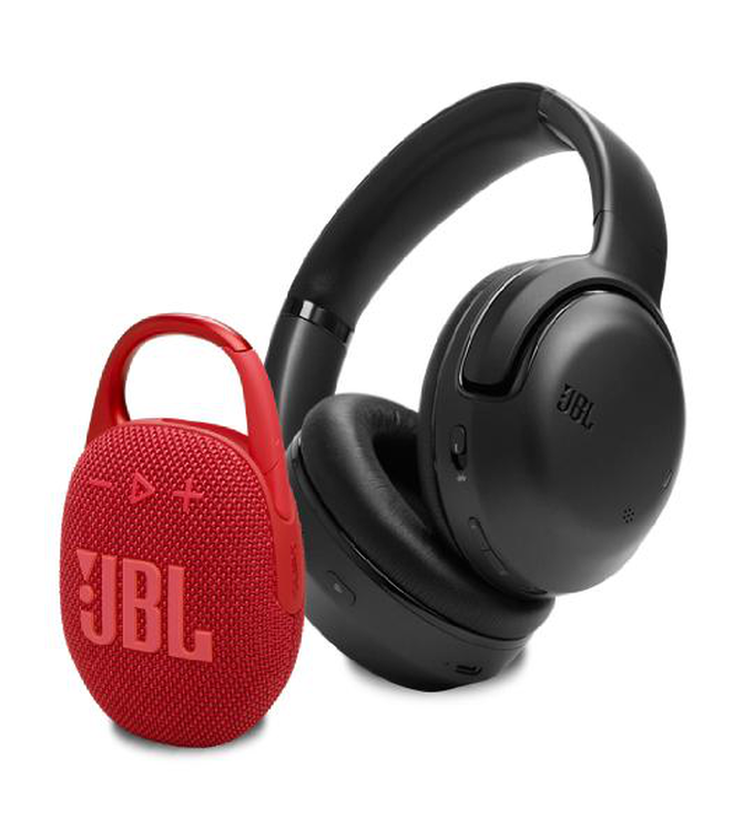 KIT JBL Tour One M2 Black + Clip 5 Red