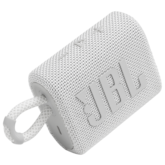 JBL Go 3 - White - Portable Waterproof Speaker - Detailshot 1