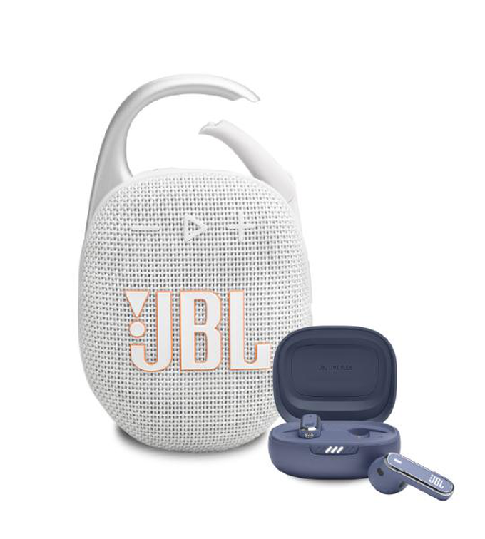 KIT JBL Live Flex Blue +  Clip 5 White