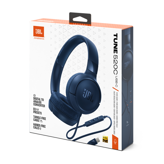 JBL Tune 520C USB-C - Blue - Hi-Res wired on-ear headphones - Detailshot 15 image number null