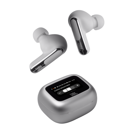 JBL Live Beam 3 - Silver - True wireless noise-cancelling closed-stick earbuds - Detailshot 7 image number null