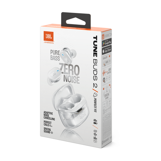 JBL Tune Buds 2 Ghost Edition - Ghost White - True Wireless Noise Cancelling Earbuds - Detailshot 15 image number null